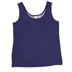Chico's Contemporary Tank in‎ Navy/White Polka Dot size 1